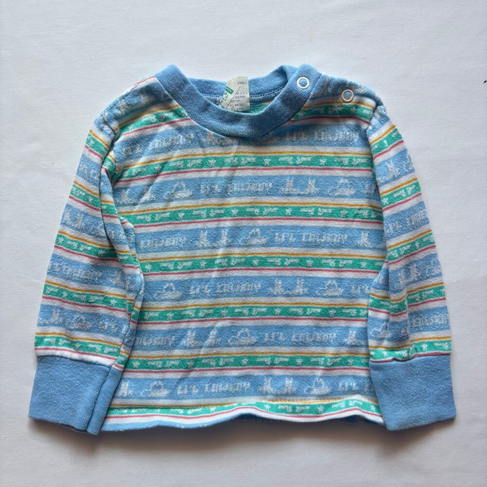 Vintage "Little Cowboy" Homespun Long Sleeve 9 months